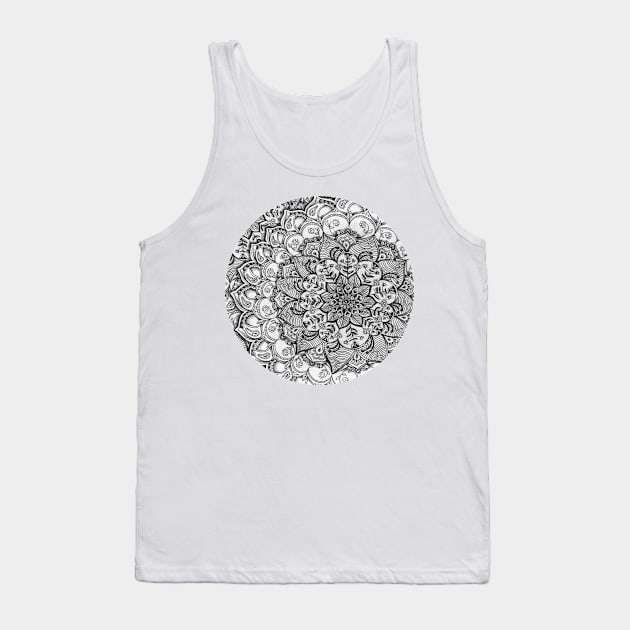 Shades of Grey - mono floral doodle Tank Top by micklyn